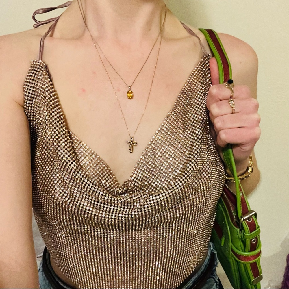 Better Be Glittering Bandeau in Rose Gold - Picture 7 of 9